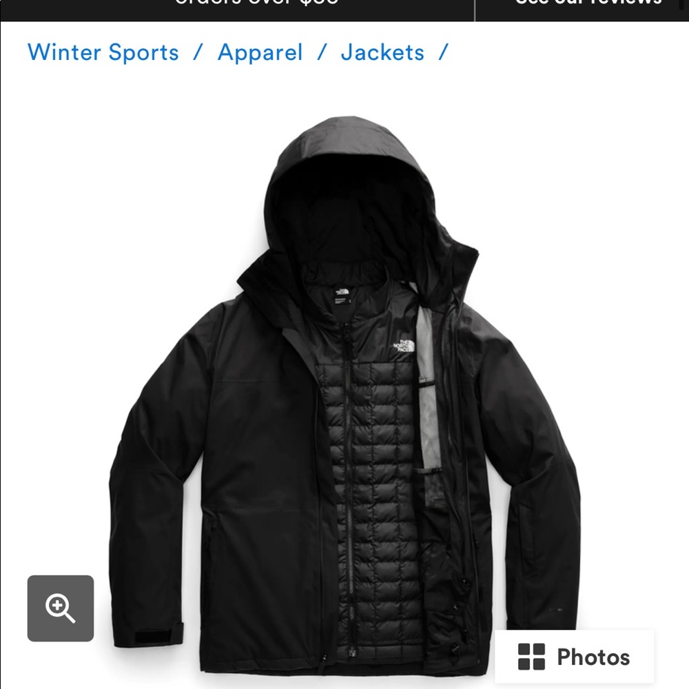 Women’s black The North Face 3-in-1 jacket sz S
